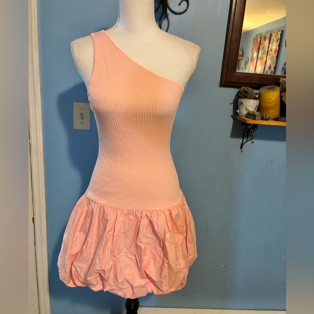 VICI, One Shoulder, Pastel Pink, Dress